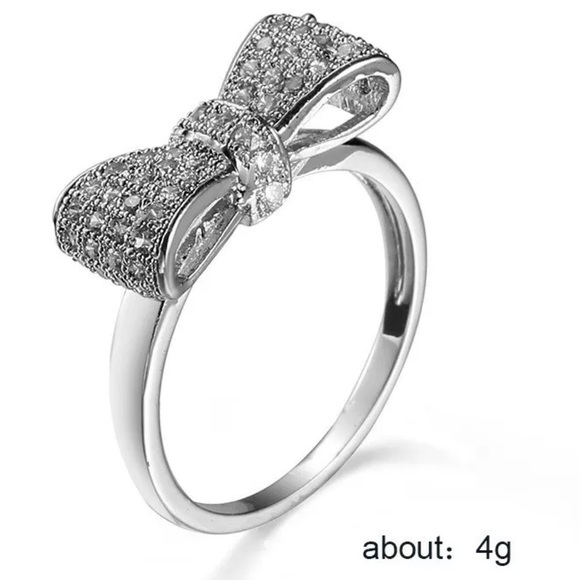 New Sterling Silver Topaz Bow Ring - Picture 10 of 10